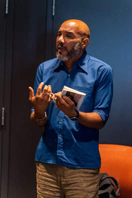 Former Artist-in-Residence Anthony Joseph reciting poetry.