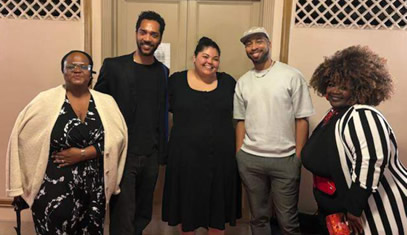 Northwestern students and staff attending a Black Arts in the City performance outing.